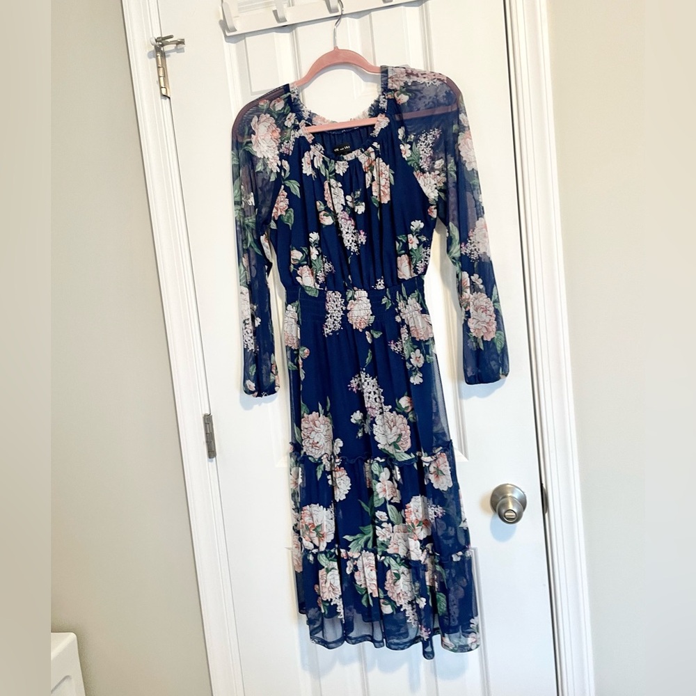 Kate and Lily Dress Blue Floral Sz 8